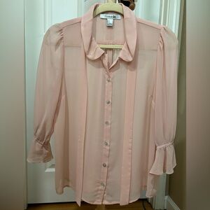 Forever 21 sheer pink blouse